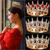European and American Bride Alloy Crown Round Hair Crown Baroque Wedding Main Wedding Dress Headwear Birthday Crown