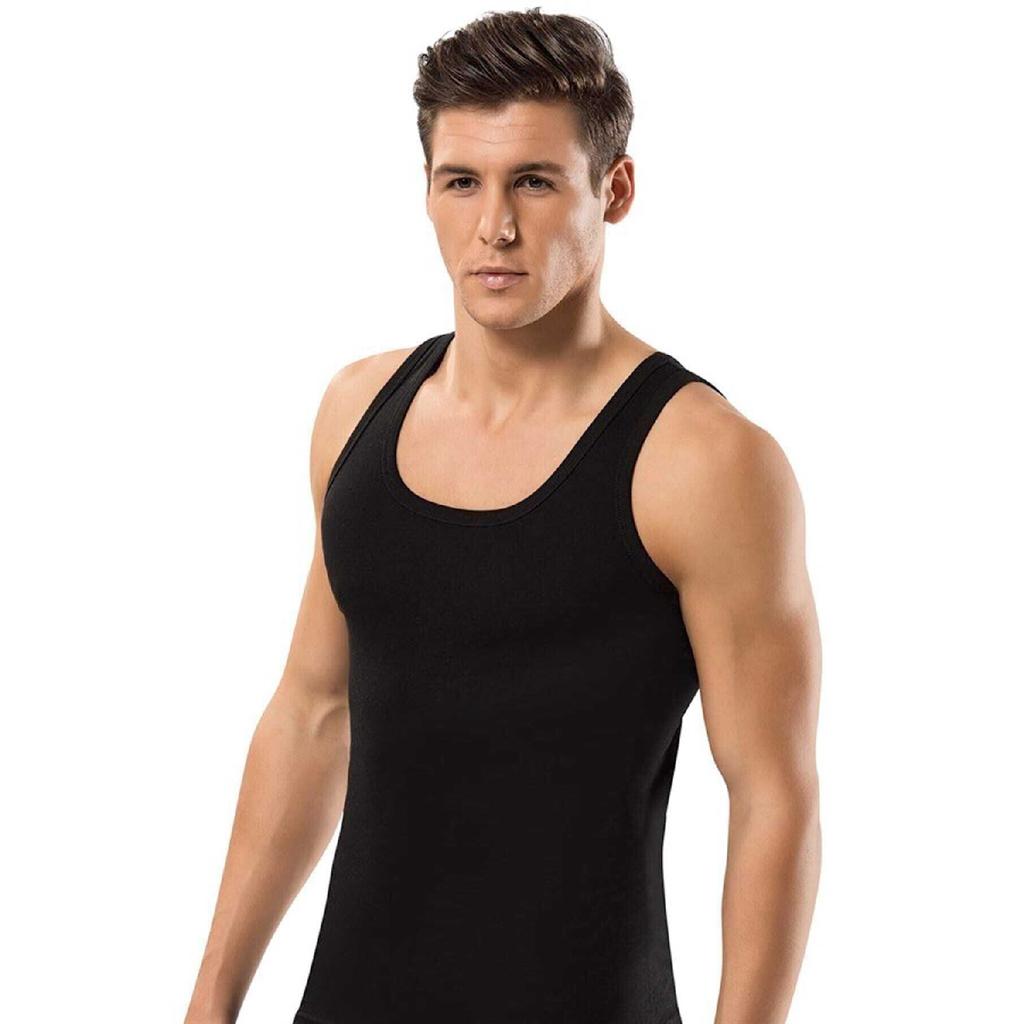 Мужская белая майка в рубчик, 100% хлопок, 3 шт.