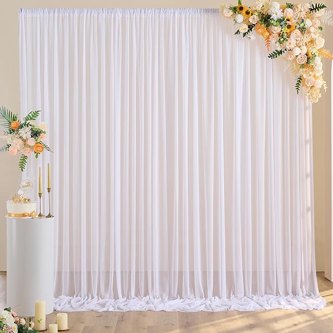 Chiffon Curtain Wedding Party Backdrop Baby Shower Drape Hotel Banquet Wrinkle Free Photo Background Wedding Curtain Decoration