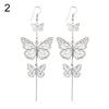 Women Punk Gold Silver Color Long Dangle Drop Butterfly Earrings Hook Eardrops ARI
