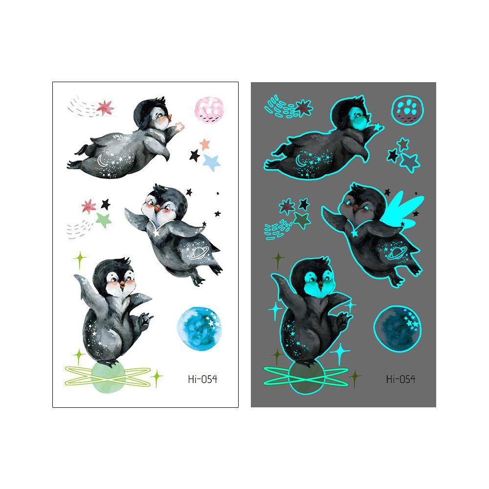 Star Feather Men Women Tattoo Sticker Blue Luminous Fake Tattoo Temporary Tattoos Body Art