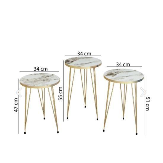 Белый тройной стол для раскроя, Белый стол для раскроя, Стол для раскроя с золотыми металлическими ножками, Набор столов для раскроя Премиум-стол для раскроя