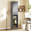 Bathroom column cabinet with 2 doors and 4 adjustable shelves, 40 x 35 x 180 cm, grey