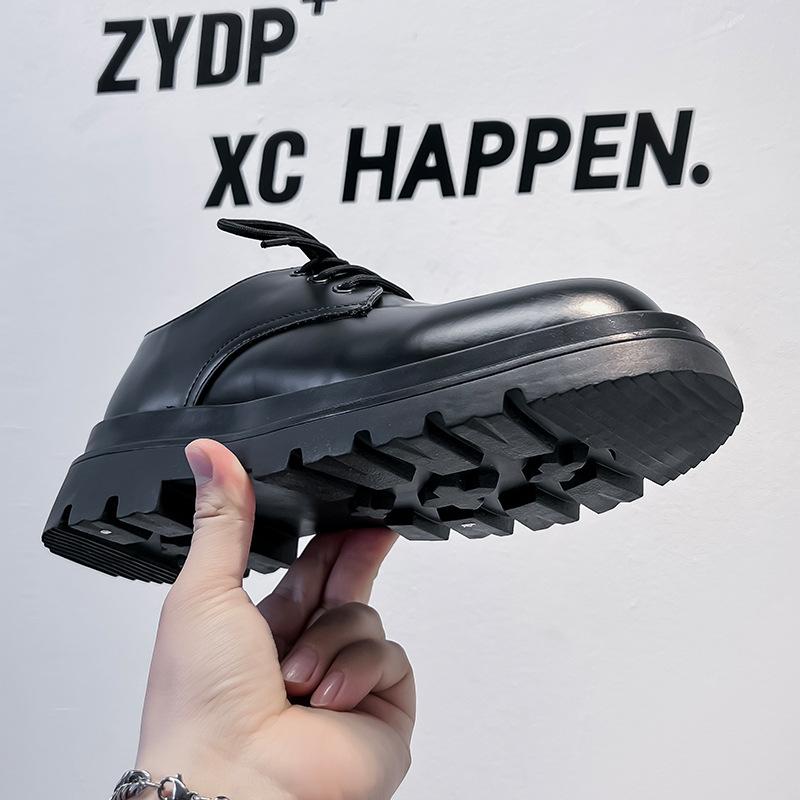 Туфли дерби мужские туфли Martin в британском стиле с круглым носком и большим носком туфли на платформе повседневные кожаные туфли 3236-A