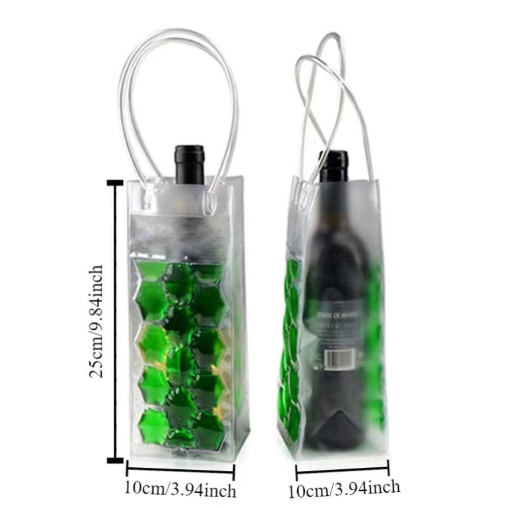 PVC Wine Bottle Freezer Bag Insulated Red Wine Handbag Gel Ice Carrier Holder Picnic