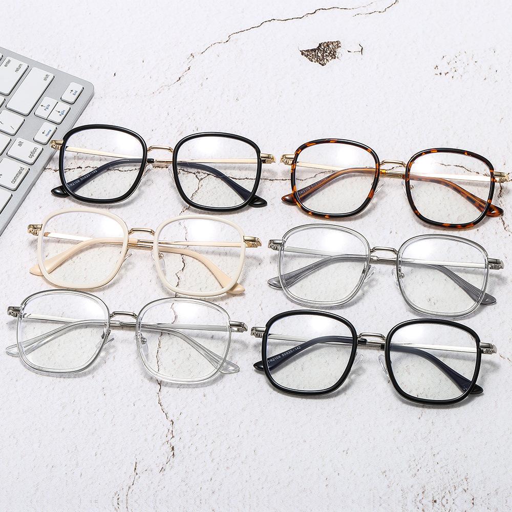 New simple square full frame glasses men's and women's anti-blue light glasses clothing decorative mirror flat mirror