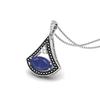 Blue Sapphire Marquise Necklace- 925 Sterling Silver