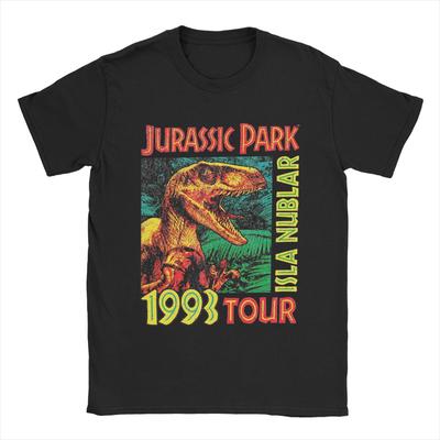Мужские футболки Jurassic Park 1993 Tour Novelty Pure Cotton Tee Shirt Short Sleeve T Shirts O Neck Tops Graphic