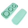 Silicone Ice Cube Tray Easy Release Ice Cubes Maker with Spill Resistant Removable Lid Bin for Cocktail Tea Coffee Cyan