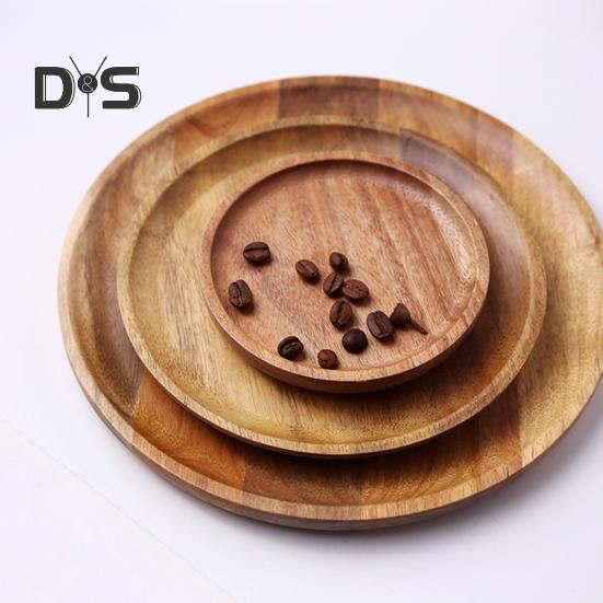 Деревянная подставка для торта и фруктов, круглый декоративный поднос для журнального столика с приподнятыми краями, кухонное сервировочное блюдо для вечеринок