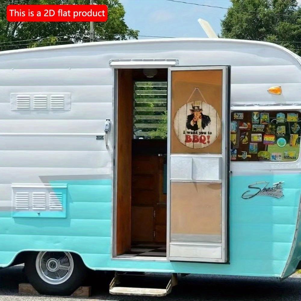 1 шт. 2d плоский круглый деревянный знак для зоны барбекю - 20 см, декоративная доска для вечеринки на открытом воздухе в стиле ретро с изображением папы-барбекю, слоган с правилами барбекю в стиле ретро, украшение для дома и гаража