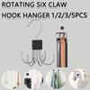 1/2/3/5Pcs 360° Rotating Storage Hanger Hook Multi-Claw Metal Belts Rack Wardrobe Organizer Bras Ties Scarves Closet Supplies