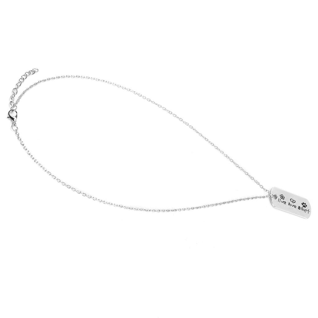 Necklace Pet Memorial Silver Color Paw Print Pattern Keepsake Pendant Alloy Punk Chain