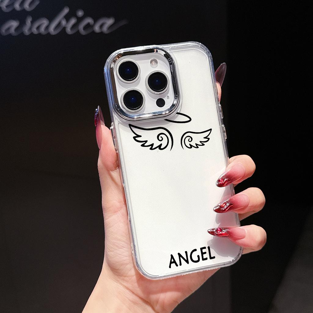 Роскошный чехол для телефона с изображением пары Демон Ангел для iPhone 17 Air 16 15 14 11 Pro Max 16 15 Plus Мягкие защитные чехлы
