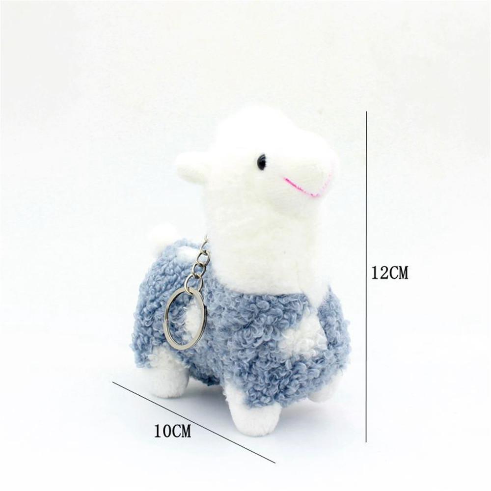 12cm Lovely Alpaca Plush Toy Soft Stuffed Cute Sheep Animal Dolls Plush Keychain Bag Pendant for Girls Kids Toys Birthday Gift