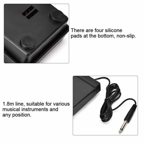 A Sixx Keyboard Piano Pedal, Sustain Pedal, Non-Slip Durable for Electronic Keyboard Pianos