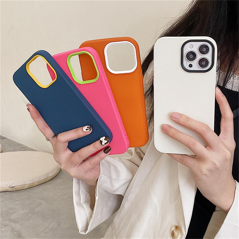Силиконовый чехол ярких цветов для iPhone 12 11 Pro Max, чехол для iPhone 13 14 15 Pro max XS XR, матовая мягкая задняя крышка из ТПУ