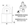 Master Lock Pack of 4 Marine Padlocks with Key, 34x20x10 mm
