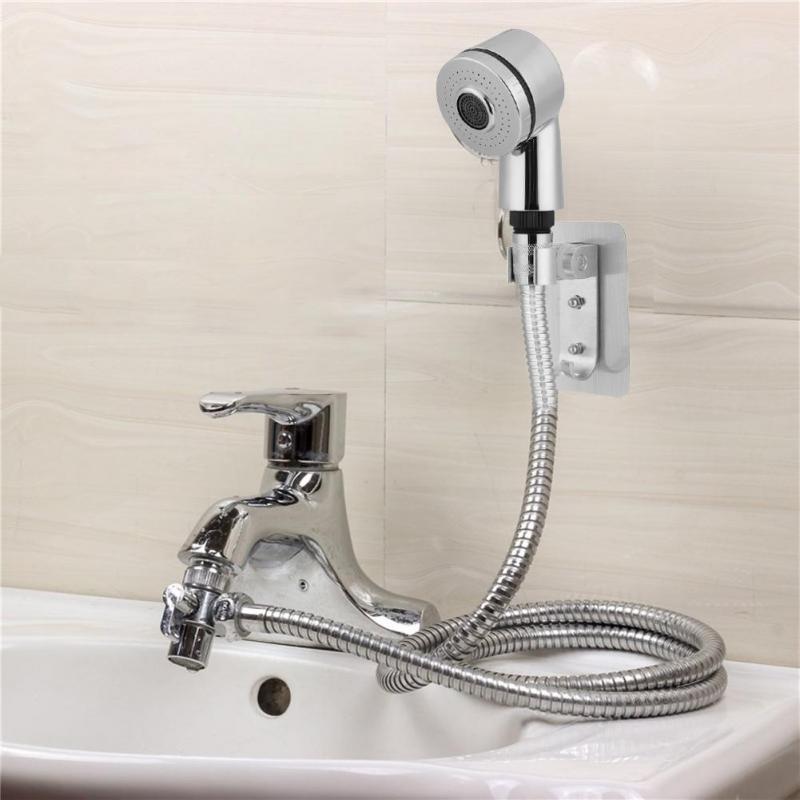 Home Bathroom Hand Shower Sprayer Hair Washing Kit Faucet Converter Adapter Set Accessories