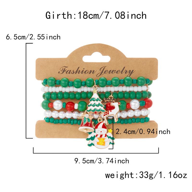 Clay Crystal Christmas Bracelet Set for Women Drip Glaze Christmas Color Alphabet Letter Beads Bracelet Kit Women Girls New Year Jewelry Accessories