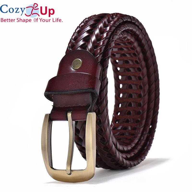 Cozy Up Braided Belt for Mens Woven Belts Luxury Genuine Leather Cow Straps Hand Knitted Designer Men for Jeans Girdle Male 100-125CM