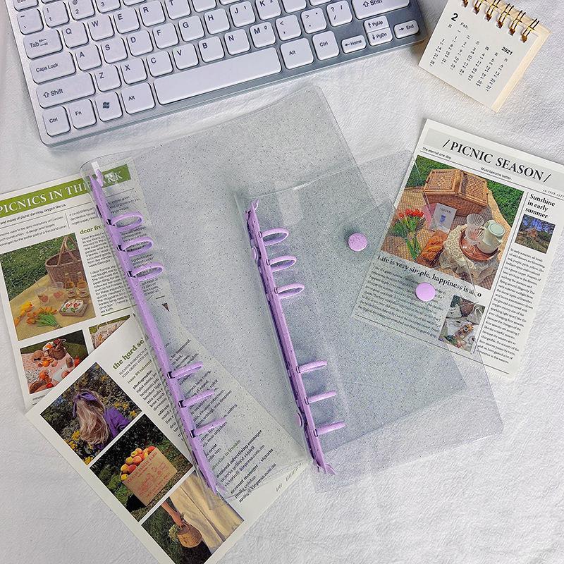 Прозрачный альбом с отрывными листами из ПВХ в корейском стиле формата А5/А6 и дневник ученика с 6 отверстиями