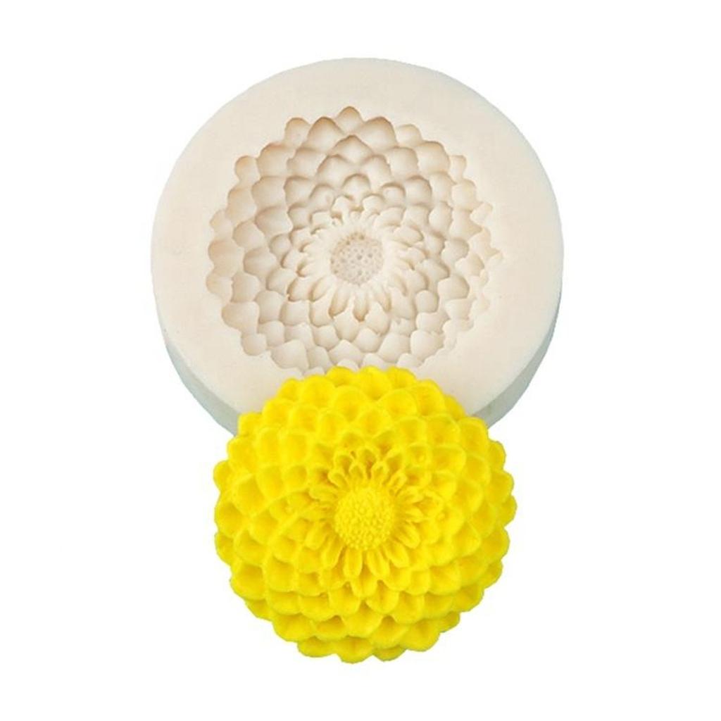 M227 Формы для свечей Цветок хризантемы Форма для мыла Кухонная выпечка Форма из силикона для смолы Домашний декор 3D Поделка своими руками Воск