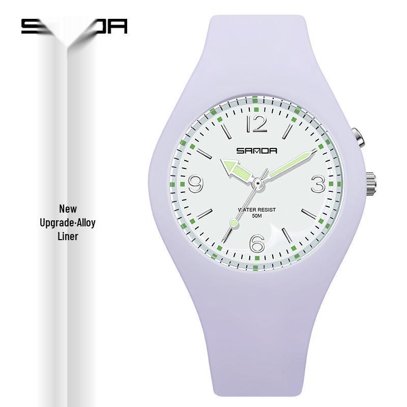 Sanda Макаронный цвет Флуоресцентные Водонепроницаемые Спортивные Часы для Мужчин и Женщин