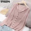 Летняя вязаная куртка-кардиган, женские топы с капюшоном, ледяной шелк, тонкий полый солнцезащитный кардиган
