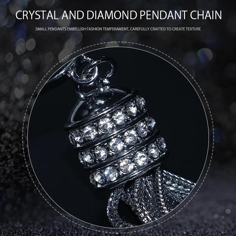 Роскошный хрустальный автомобильный зеркальный кулон, подвесное украшение, украшение для автостиля, автомобильные аксессуары для интерьера для женщин и девочек