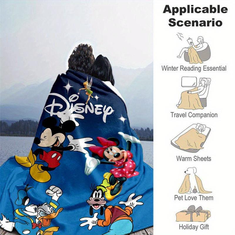 Mickey and Minnie Cartoon Blanket, Short Plush Cute Warm Blanket, Living, Soft Warm Bedding Coverlet,Unique Gift Idea.