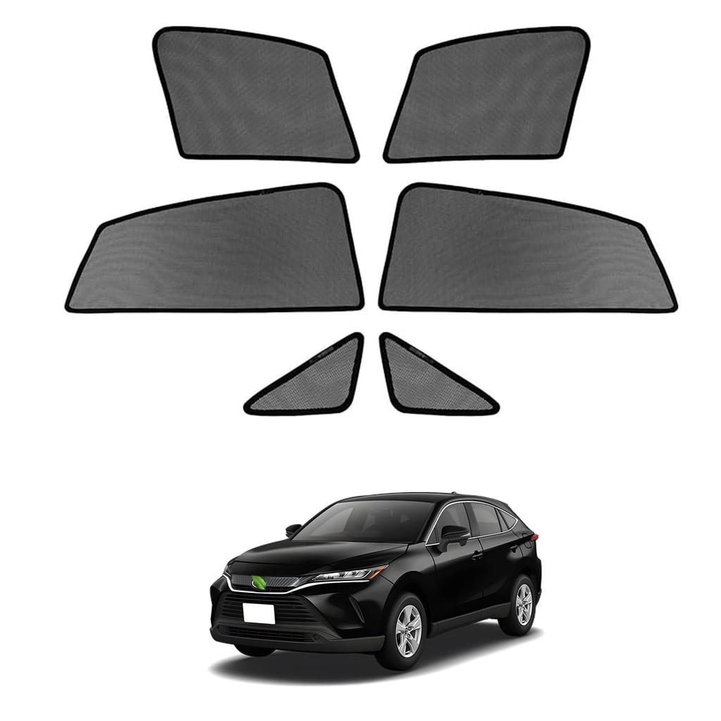 Cartist Toyota Harrier 80 Series Mesh Curtains Blackout Sunshades with UV Magnetic Easy Light Thermal Interior 6 Panels (Models R2.06-Present)