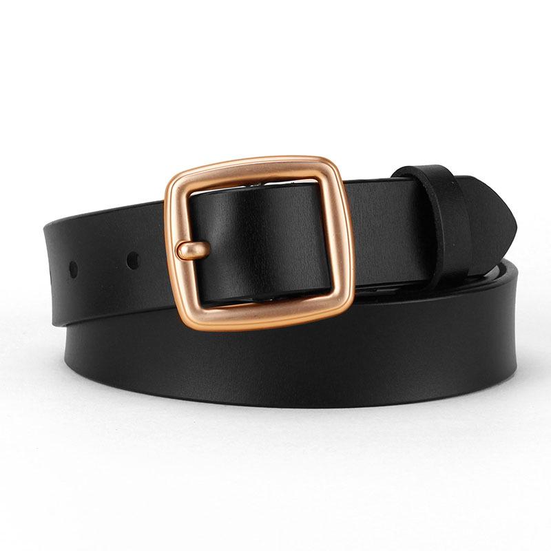 2024 Ретро Корейский Стиль Женский Ремень из Натуральной Коровьей Кожи и Денима