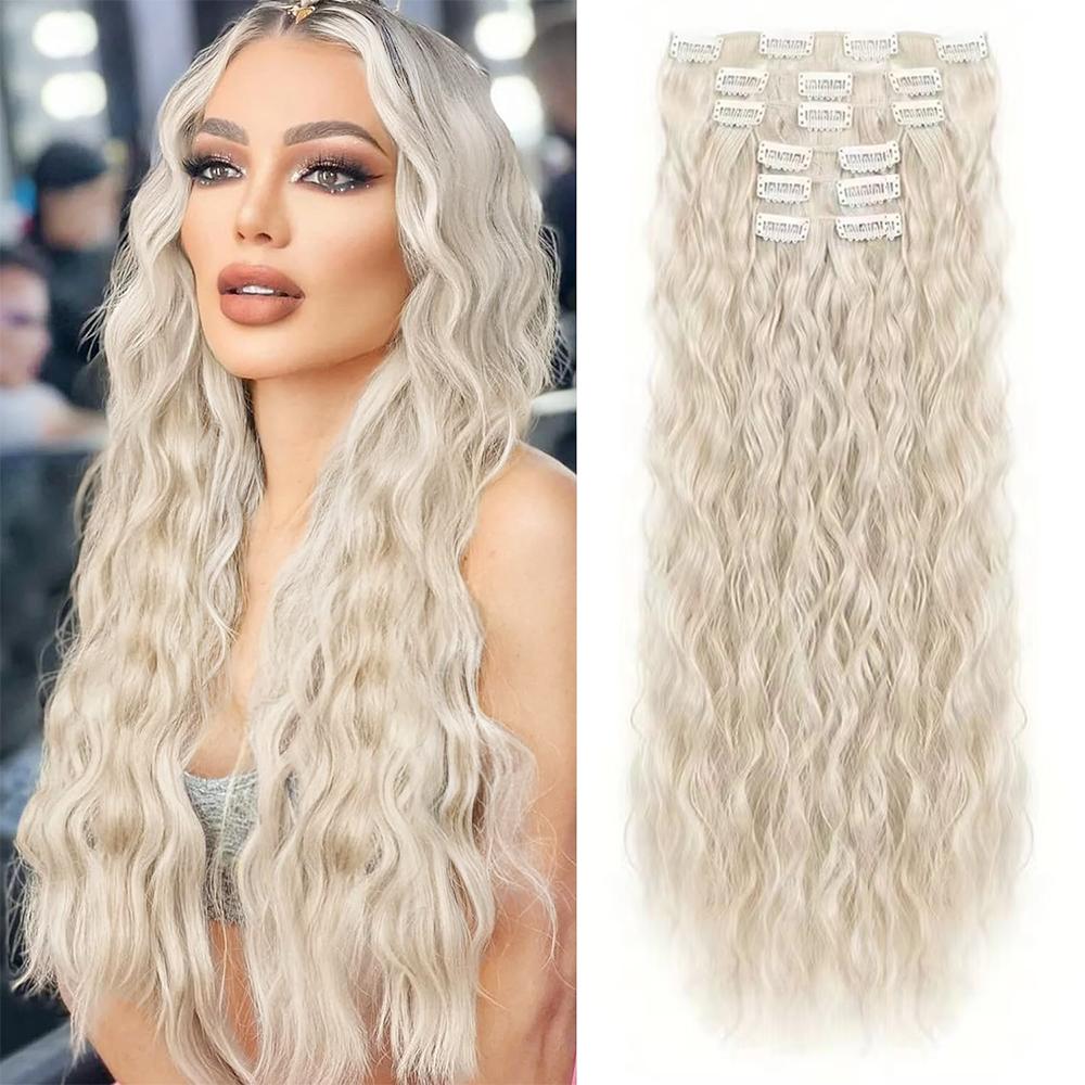 MISS WIG Синтетические волосы на заколках длинные вьющиеся парики из кукурузы накладные волосы термостойкие волокна для женщин