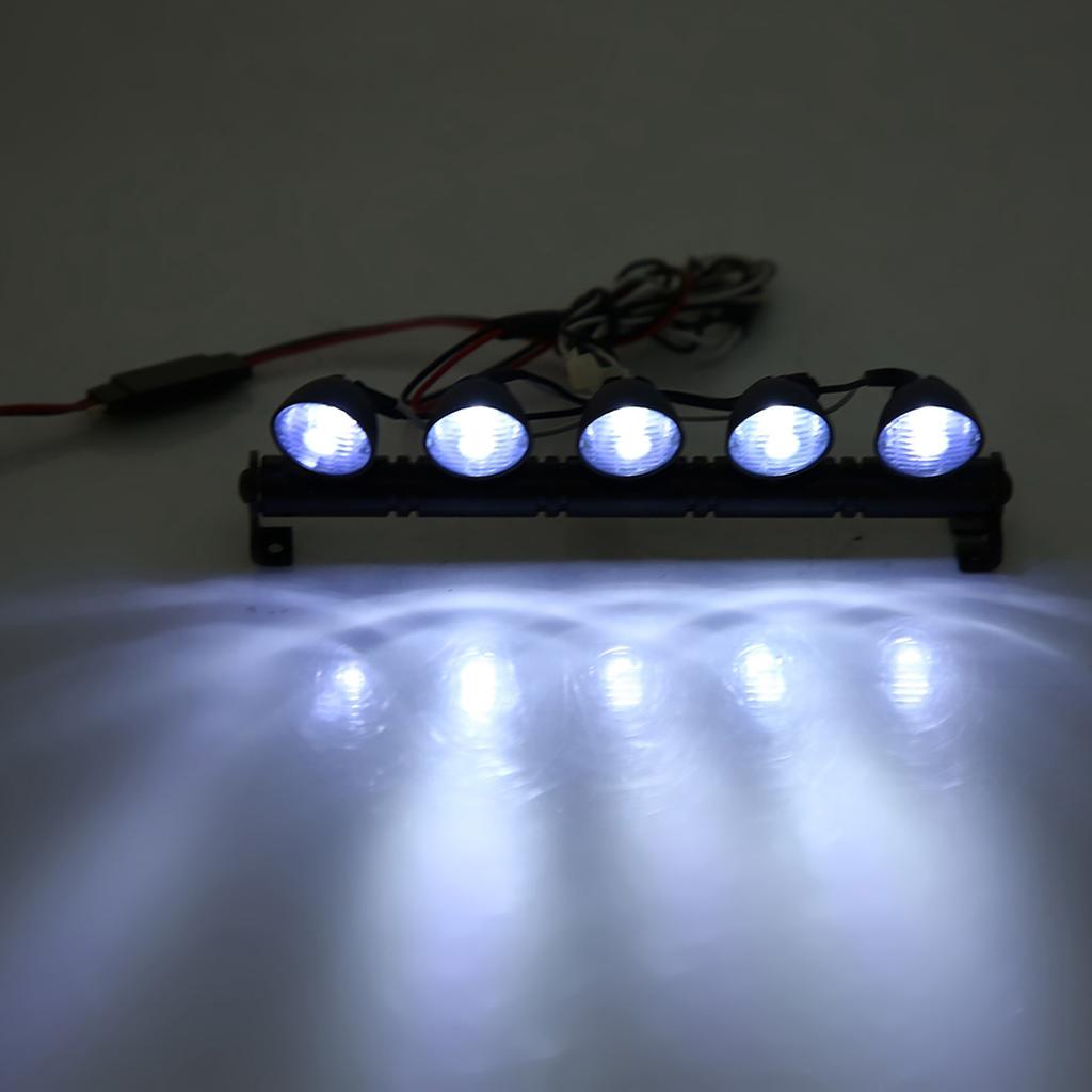5 LEDs Light Bar Headlight Lamp Accessory Part for AXAIL Scx10 Traxxas RC Car