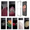 Leaves Luxury Luxury Case For Samsung Galaxy Z Flip 3 4 5g Funda Z Flip3 Clear Pc Hard Shockproof Back Phone Coque Shell