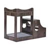 Pet Bunk Bed with Stairs Dog/Cat Window Perch with Storage Indoor Gray