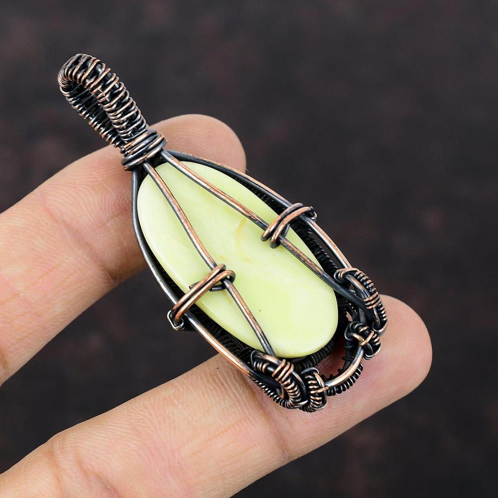 Подвеска-змеевик, медная проволочная обертка, подвеска с драгоценным камнем, ювелирное изделие-змеевик, кулон ручной работы из меди, дизайнерское ювелирное изделие, подарок для матери