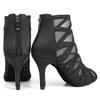 Dance Shoes Black Women's High Top Ballroom Boots Salsa Tango Shoes Girl Fashion Party Mesh Cuto