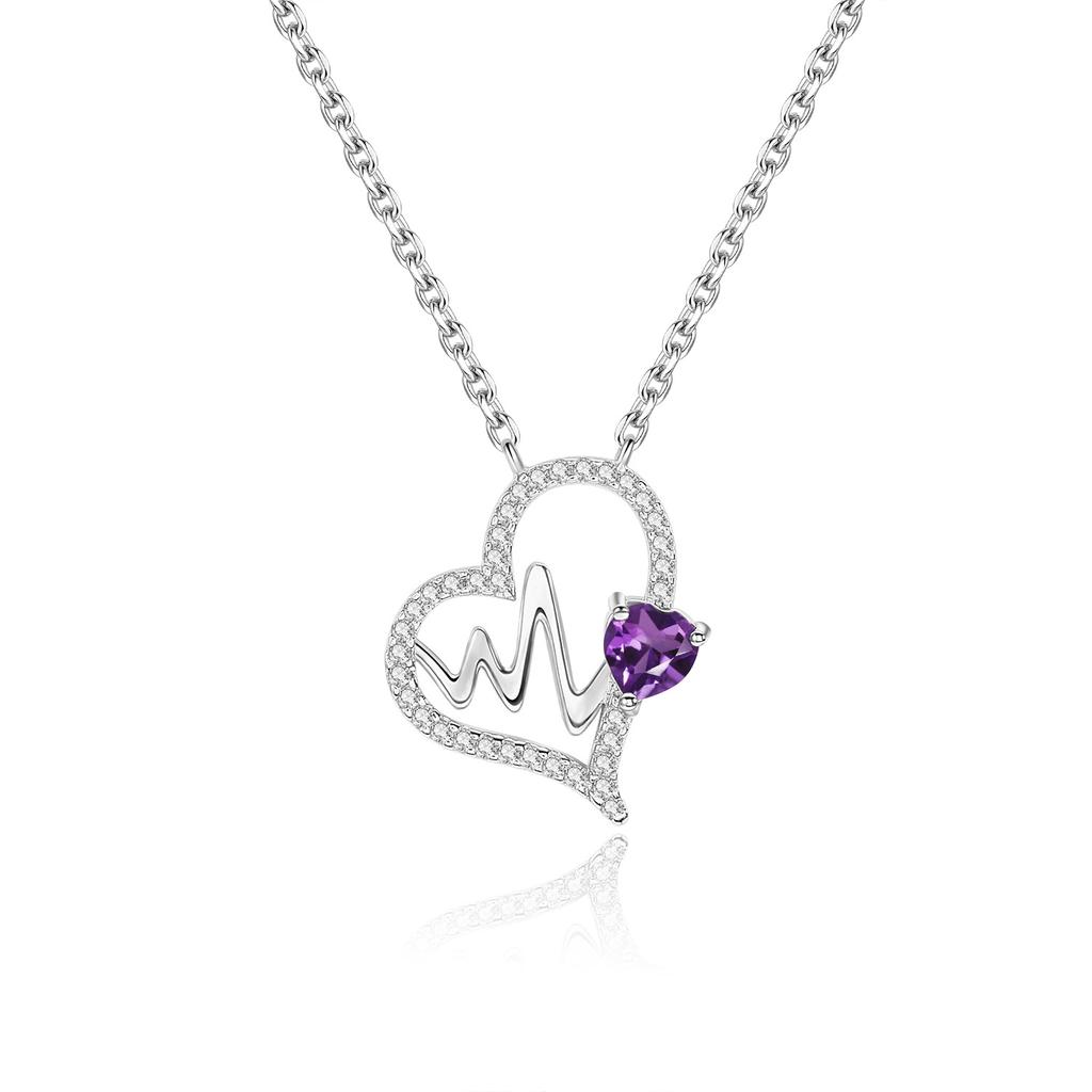 Heart-shaped Gemstone Necklace That Does Not Fade, 925 Sterling Silver Natural Crystal Topaz Garnet Necklace As a Gift for Girls