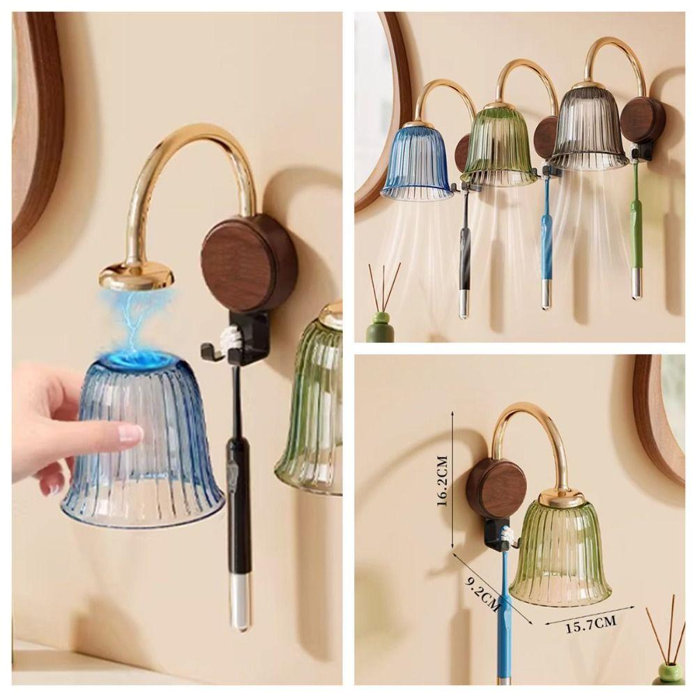 Wall-Mounted Magnetic Drainage Toothbrush Organizer Inverted Tooth Cup Holder