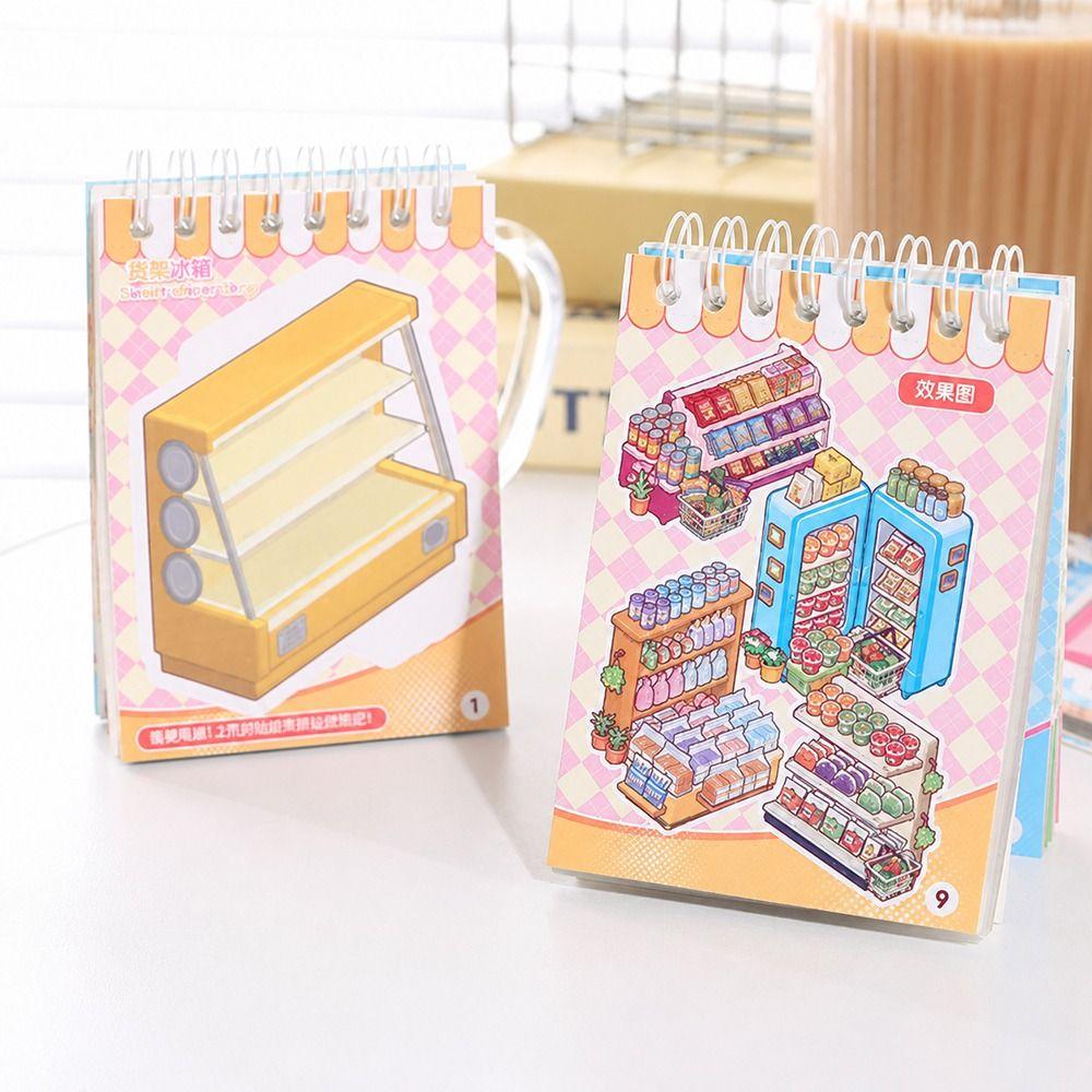 Cartoon 3D Landscape Sticker Book Decorative Miniature Scene Collage DIY Cabin Scene Sticker  Toy