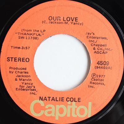 7-дюймовая пластинка НАТАЛИ КОУЛ - Наша любовь 4509 Capitol Records 1977 Канада Соул/Фанк Б/У