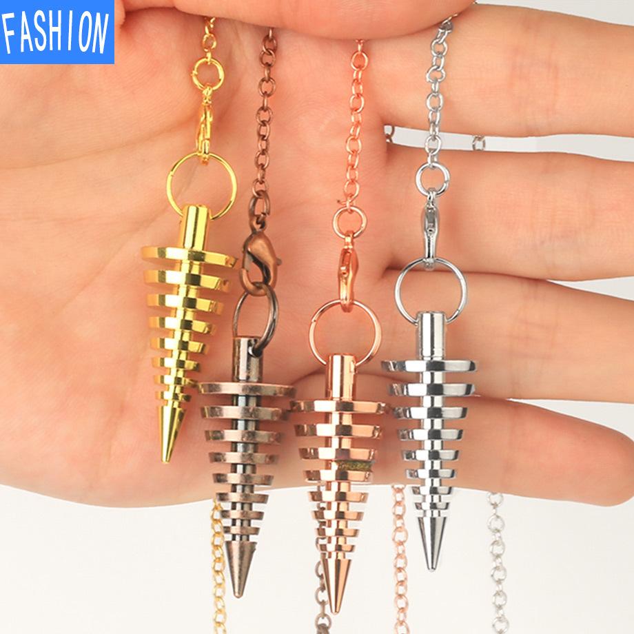 Металлический маятник духа, зубчатый конический гравитационный кулон, ювелирные изделия