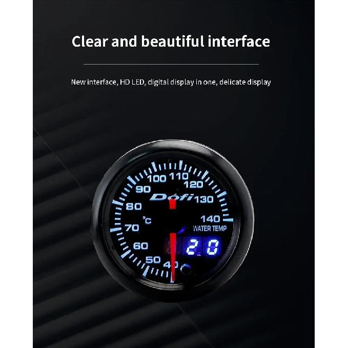 Dofi 2" 52mm 7 Colors LED Dual Display Boost Water Oil Temp Oil Pressure Voltmeter Air Fuel Ratio EGT Tachometer Car Gauge