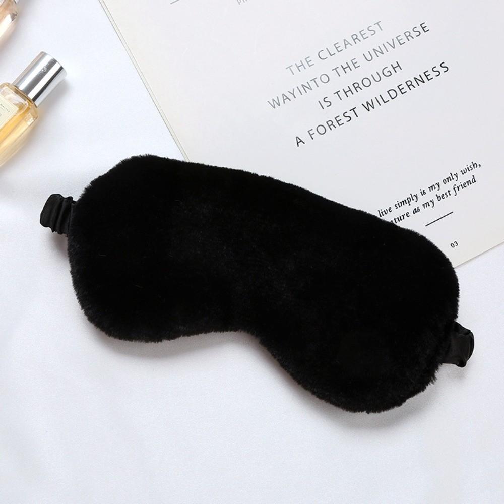 Solid Color Soft Plush Eyepatch Plush Velvet Plush Eye Cover Sleeping Eye Mask Home Sleep