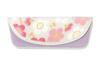 Uni Seni Futago Chirimen Japanese Pattern Eyeglass Case Plum (1207-5) [Semi-Hard] [Modern Blossom/Pink]