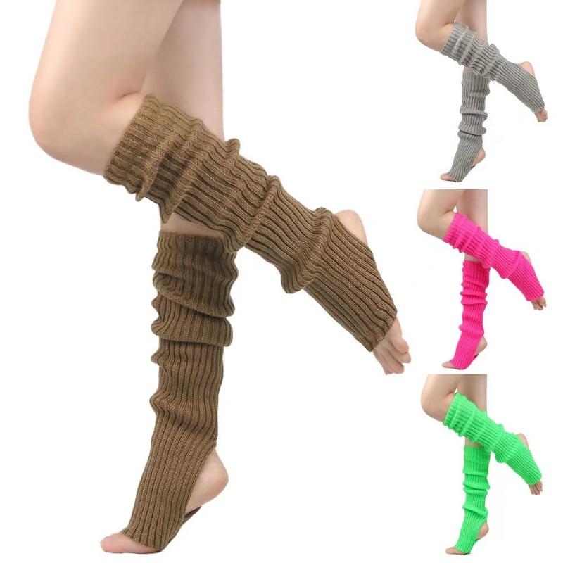Женские гетры, зимние женские чехлы на ноги для девочек, для тренажерного зала, фитнеса, y2k, шерстяные, свободные носки для латинских танцев, балета, йоги, длинные чулки