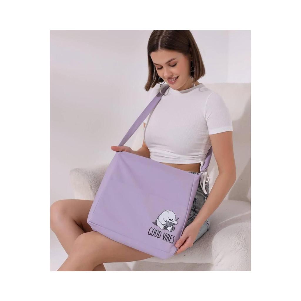 Сумка из набивного полотна с двумя карманами на молнии 1-го класса с регулируемым плечевым ремнем цвета мяты