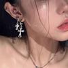 Wind Cross Zircon Asymmetric Stud Earrings Women'S Versatile Light Luxury Niche Design High-End Earrings Personalized Earrings